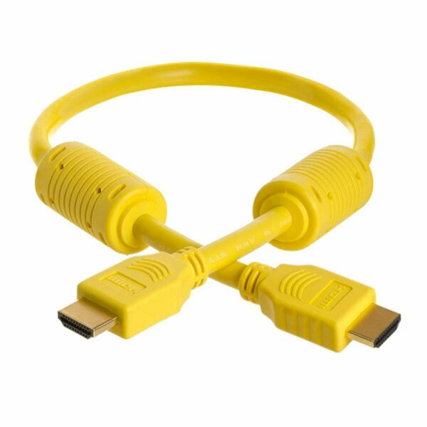Cmple 1.5FT 28AWG HDMI Cable with Ferrite Cores- Yellow 990-N